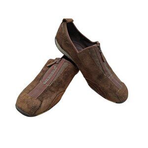 Merrell Barrado Leather Brown Zip-Up Shoes US Size 7.5 Womens Casual Comfort Foo